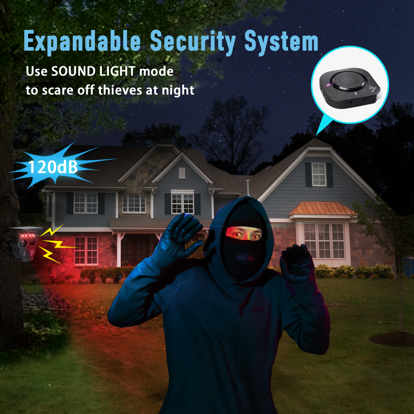 BetterLink Driveway Alarm Systems Weatherproof Outdoor Motion Detector & Sensor with120dB Siren, Sound and Light Alert Systems Makes it Easy to Monitor & Protect Outdoor/Indoor Property(2R2S)