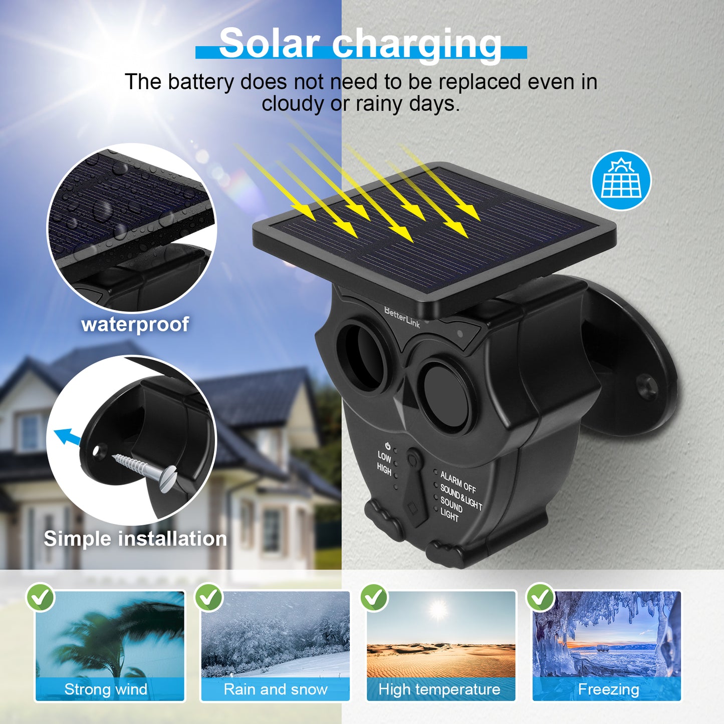 Supplemental Solar Driveway Motion Detector&Sensor (Sensor only,can Work independently Without Receiver)