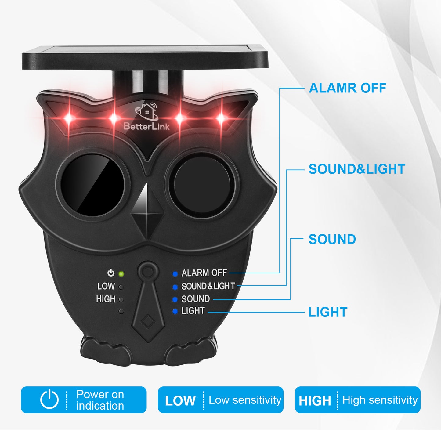 Wireless Solar Driveway Alarm Sound Light Alarm IP65 Weatherproof Outdoor Motion Detector 120 dB Siren Sound Alert , Flash Warning Security Alarm System for Farm and Home